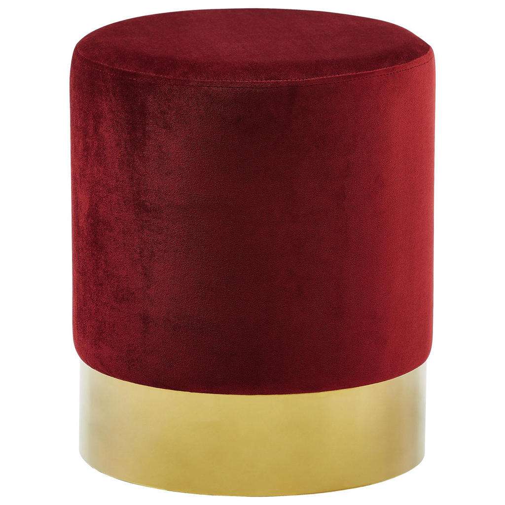 Xora HOCKER Samt Gold, Rot