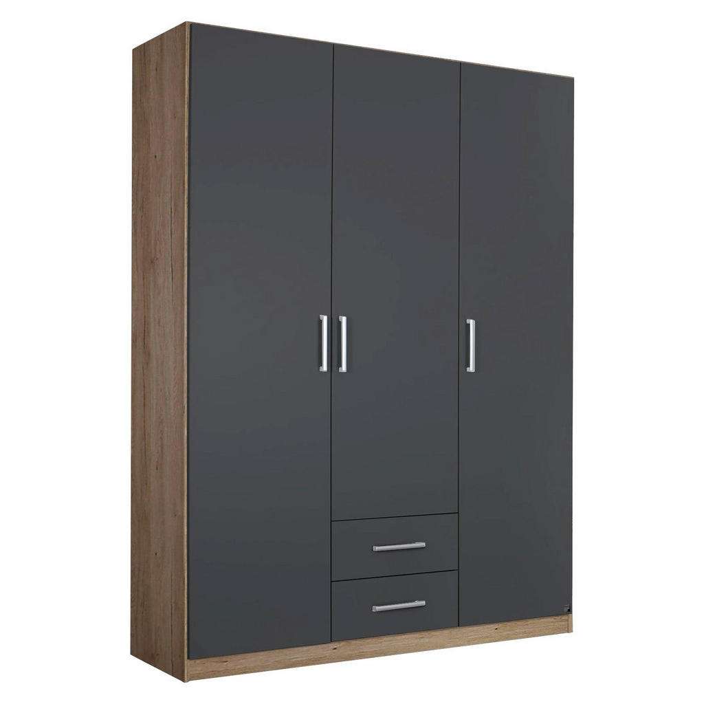 Carryhome DREHTÜRENSCHRANK 3-türig Grau, Braun