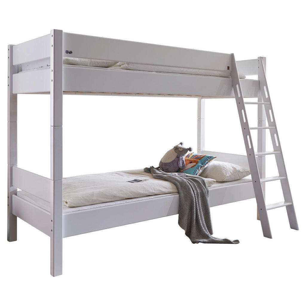 XXXL ETAGENBETT Buche massiv 90/200 cm Weiß