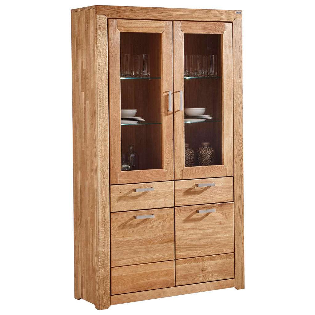 Cantus VITRINE Wildeiche furniert, massiv Braun