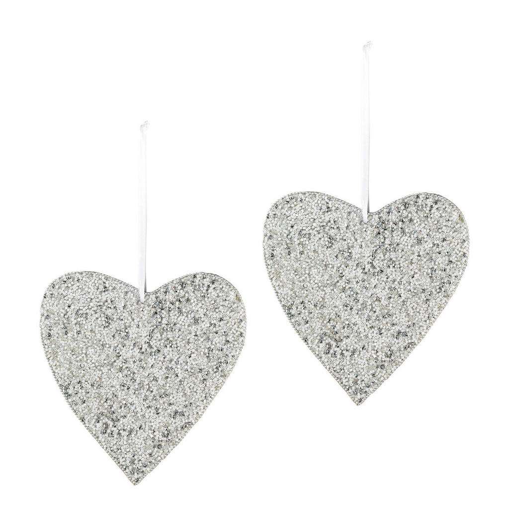 X-Mas Dekoherzen 2er Set, Grau