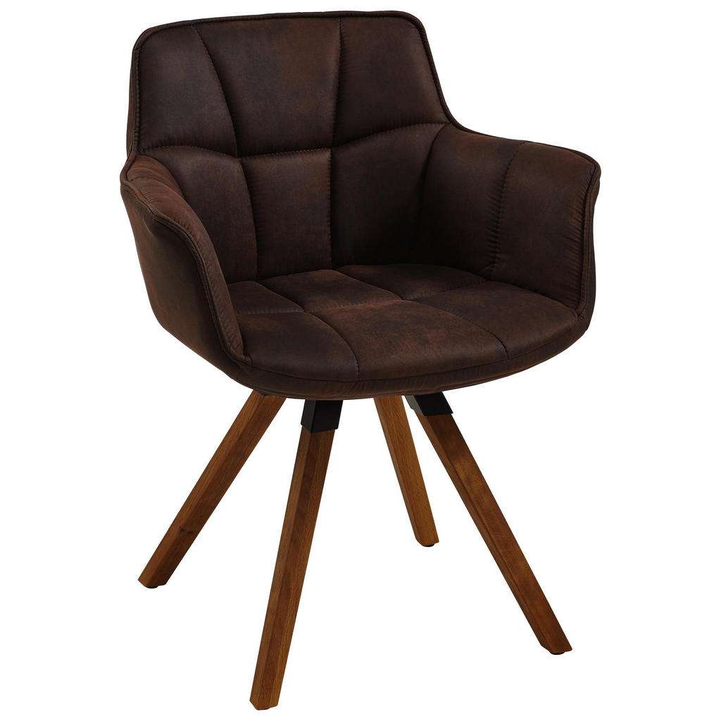 Musterring ARMLEHNSTUHL Mikrofaser Braun