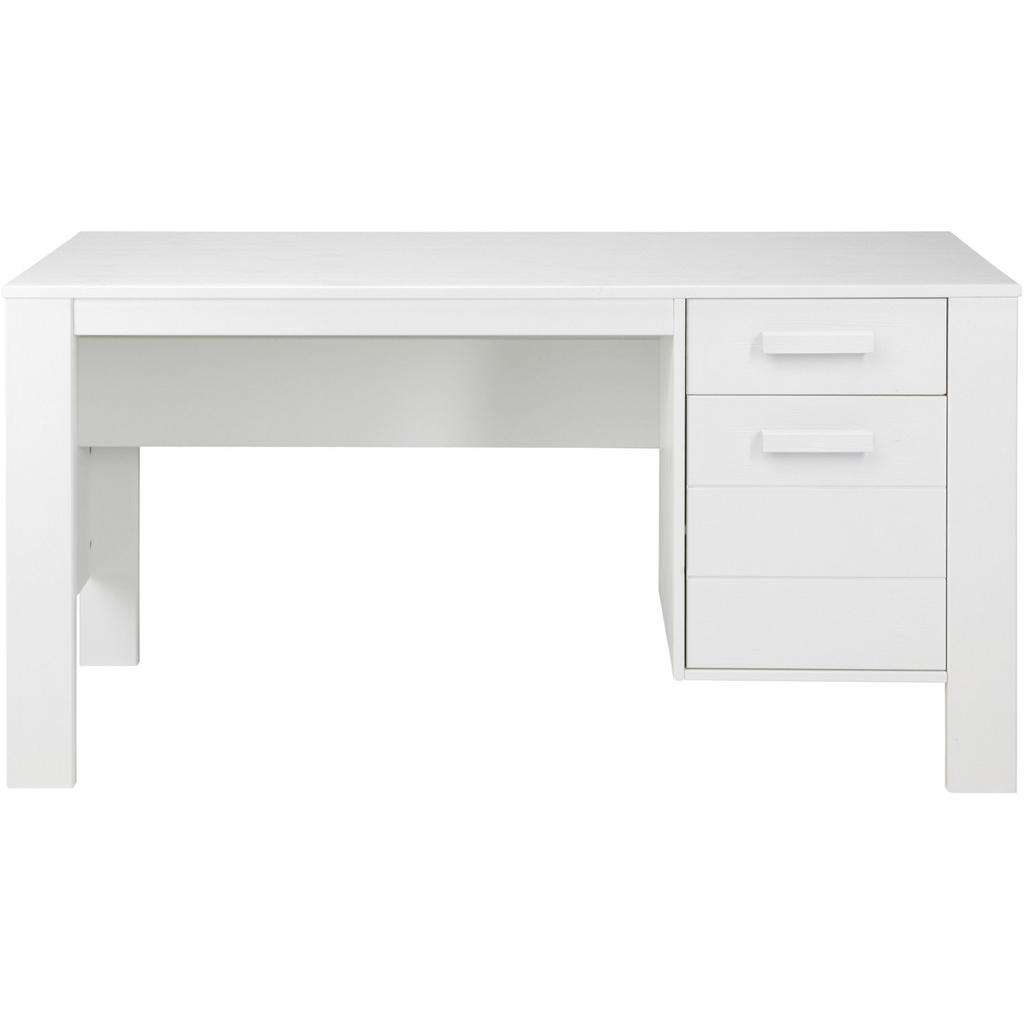 Carryhome SCHREIBTISCH Kiefer massiv Weiß