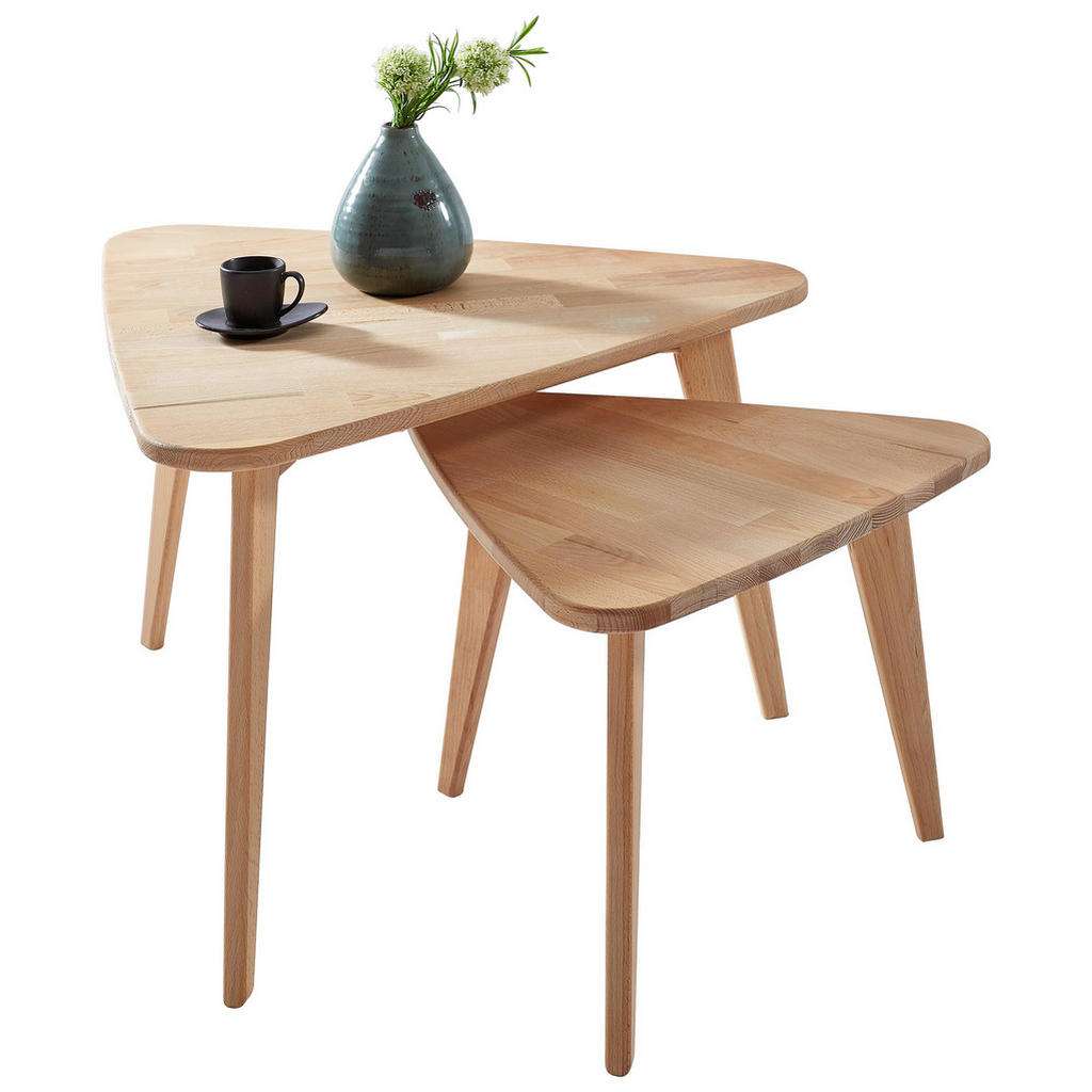 Linea Natura BEISTELLTISCHSET Buche massiv Braun