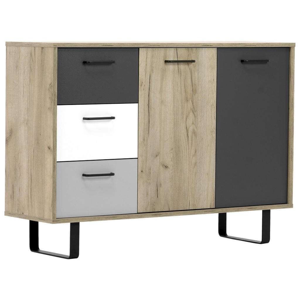 Carryhome KOMMODE foliert Weiß, Braun