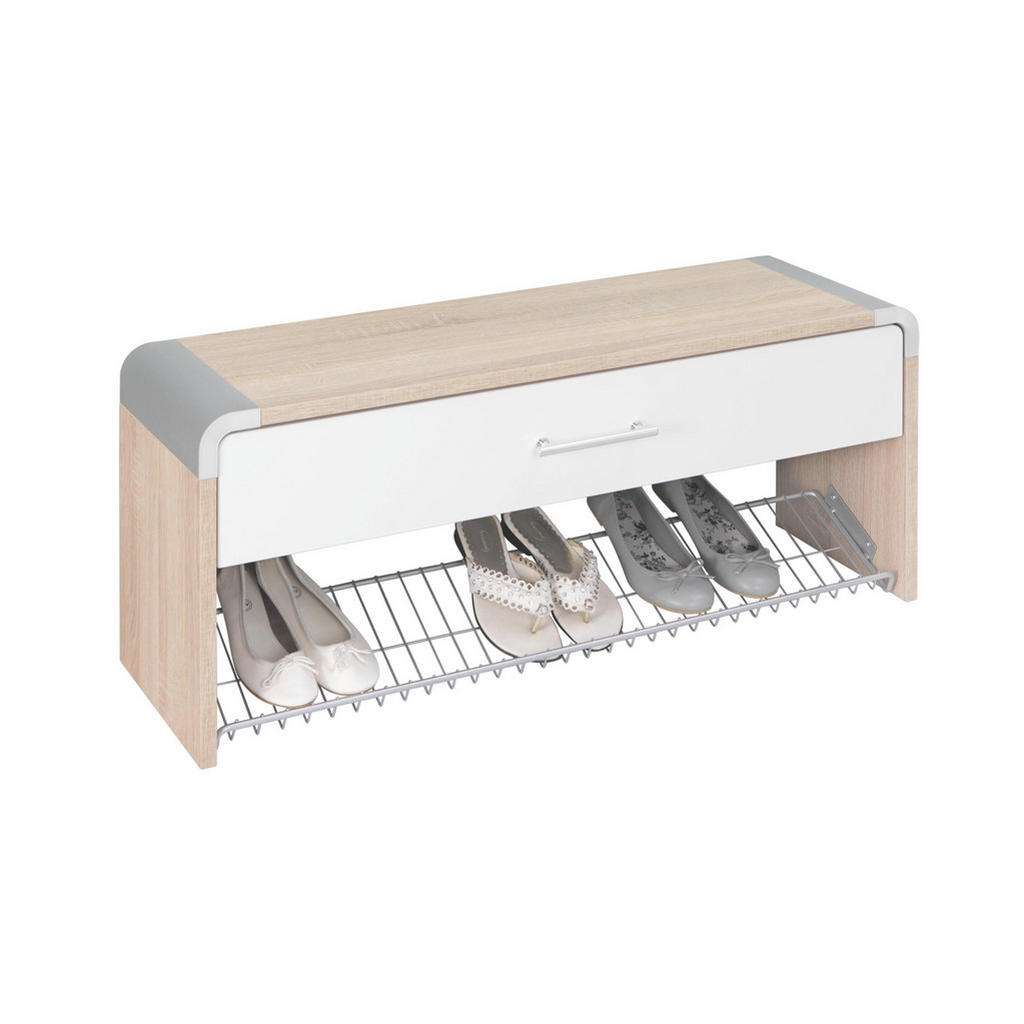 Moderano GARDEROBENBANK Weiß, Beige