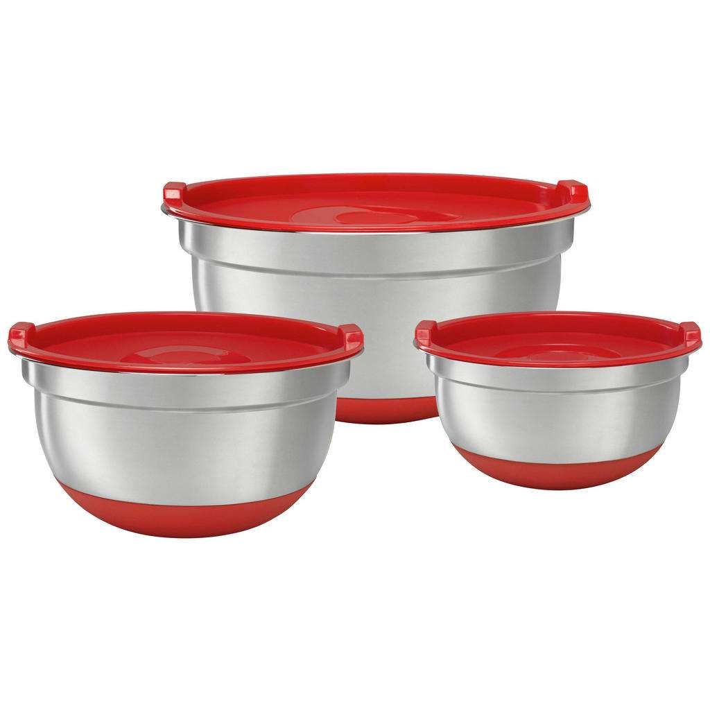 Homeware RÜHRSCHÜSSELSET, Rot, Silber
