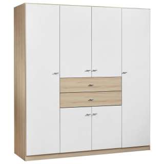 Carryhome KLEIDERSCHRANK 6-türig Weiß, Braun