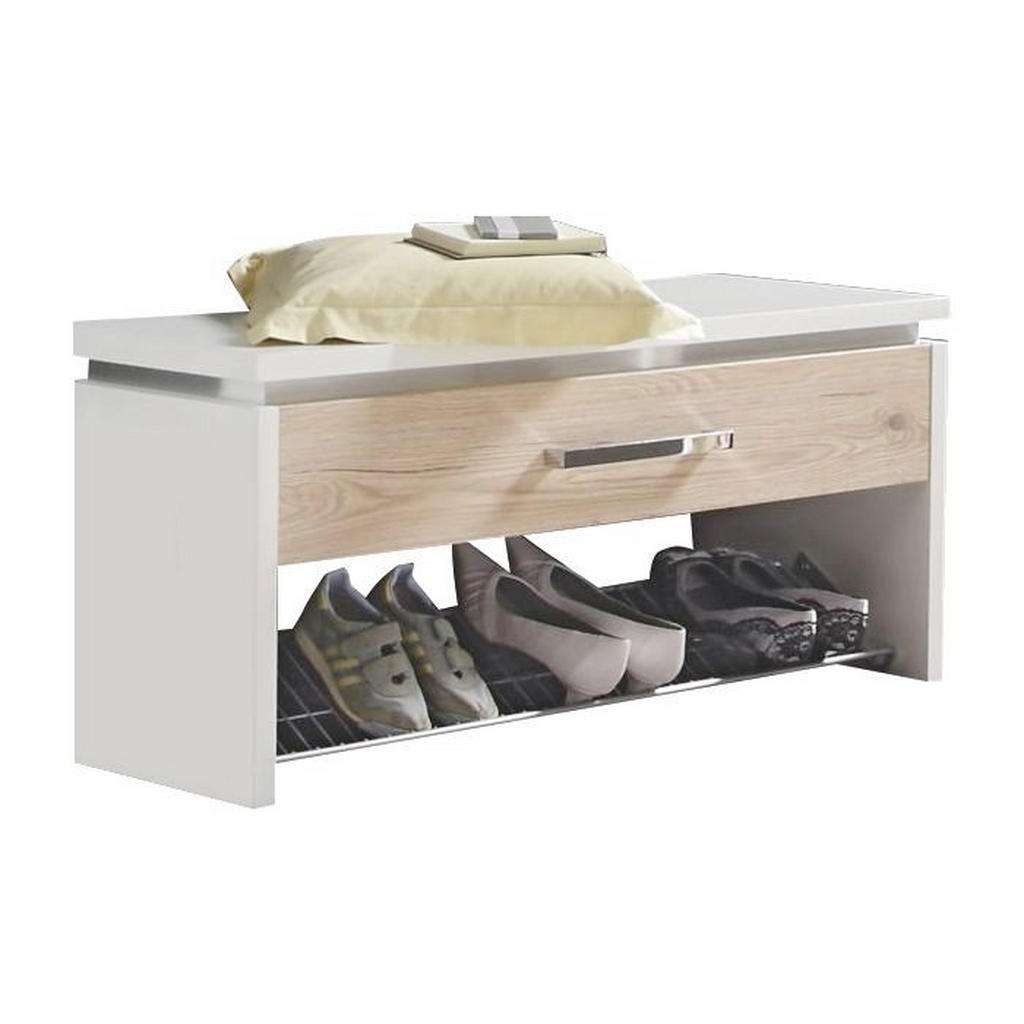 Moderano GARDEROBENBANK Weiß, Braun