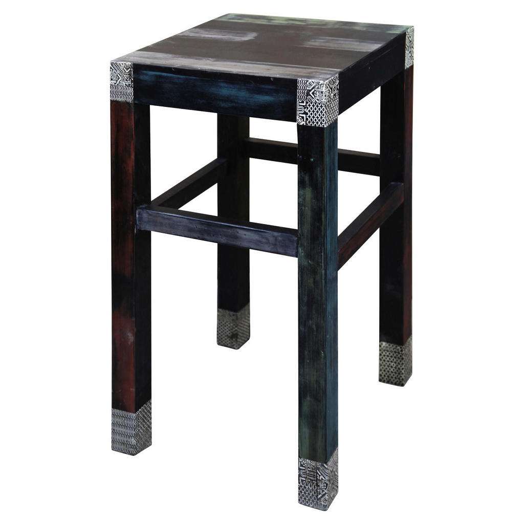 XXXL BARHOCKER Akazie, Mangoholz massiv Mehrfarbig