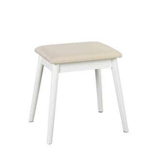 Carryhome HOCKER Kautschukholz Weiß, Beige