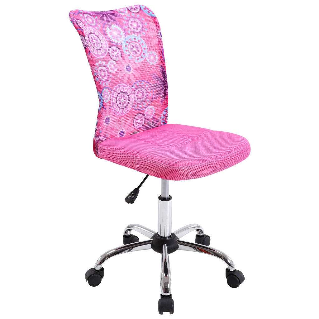 Carryhome JUGENDDREHSTUHL Netzbespannung Rosa, Silber