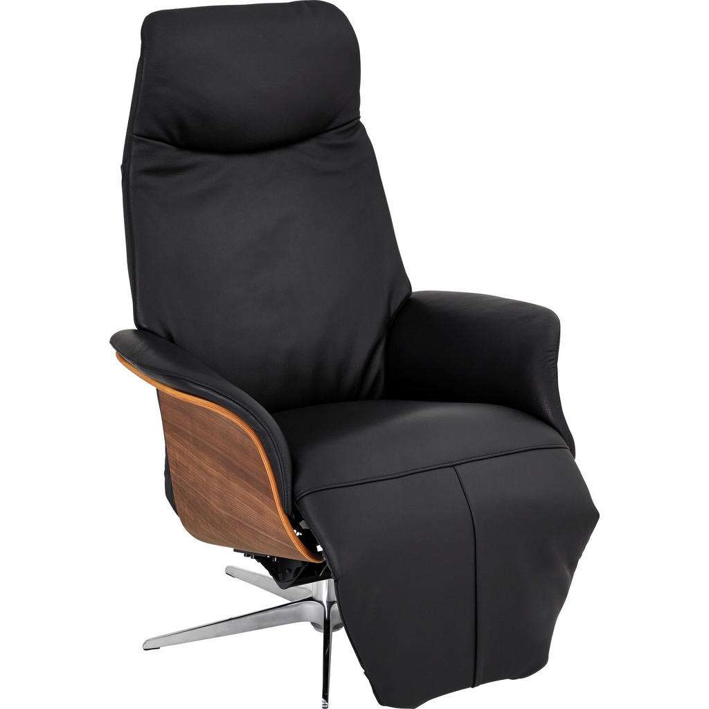 Welnova RELAXSESSEL Echtleder, Schwarz, Braun