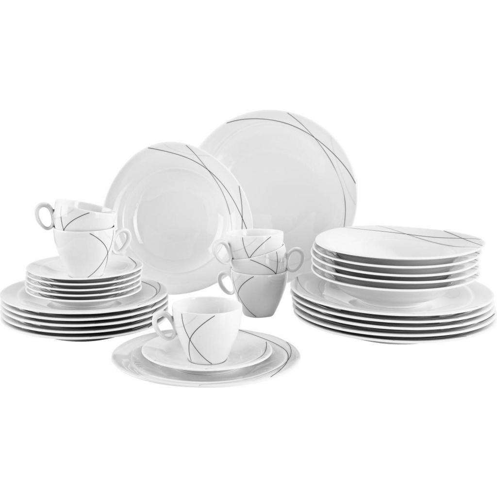 Seltmann Weiden Porzellan KOMBISERVICE 30-teilig, Weiß