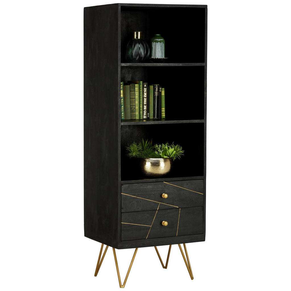 Ambia Home REGAL Akazie massiv Schwarz, Gold