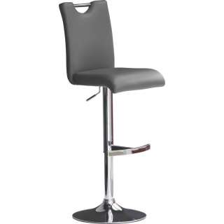 Novel BARHOCKER Lederlook Grau, Silber
