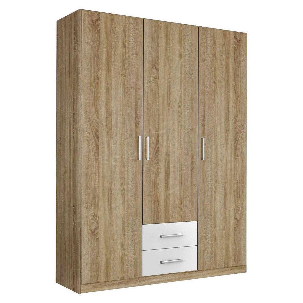 Carryhome DREHTÜRENSCHRANK 3-türig Weiß, Braun