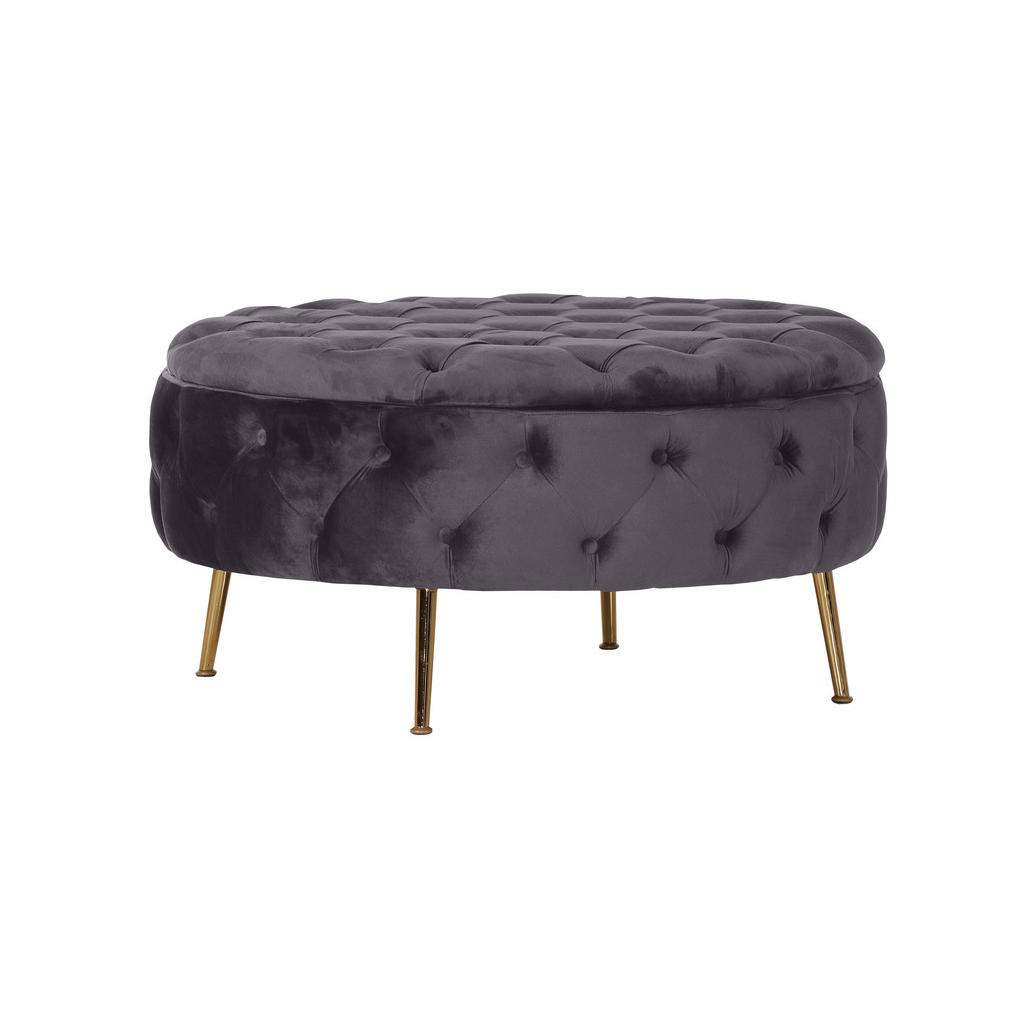Carryhome HOCKER Samt Grau