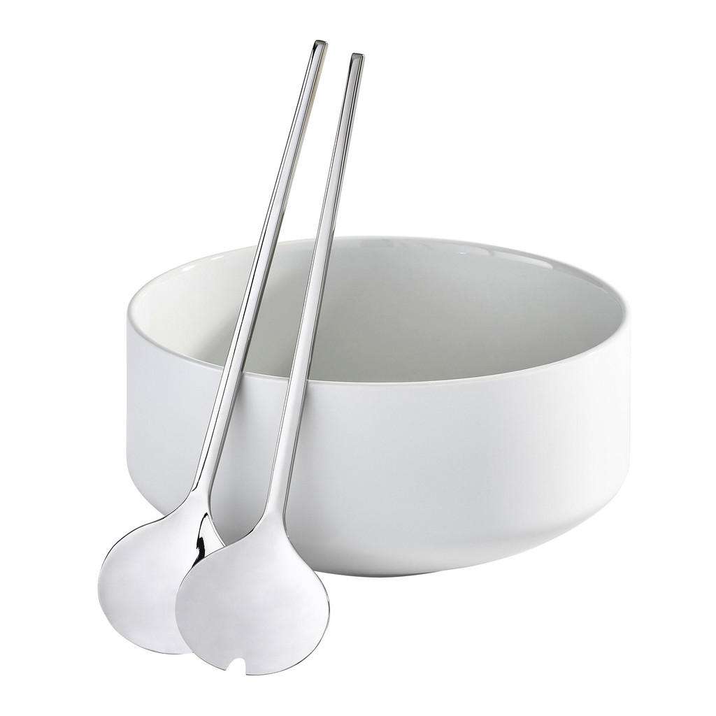 WMF SALATSCHÜSSEL INKL BESTECK Porzellan Keramik, Weiß