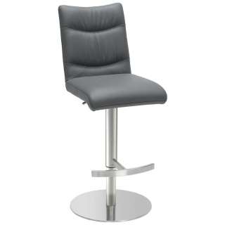 Novel BARHOCKER Echtleder Grau, Silber