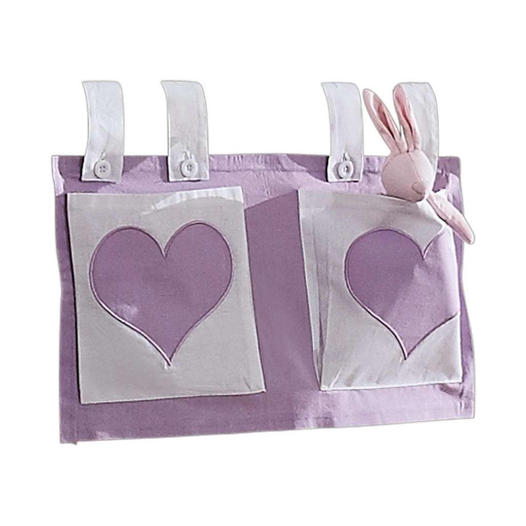 XXXL BETTTASCHE Weiß, Lila