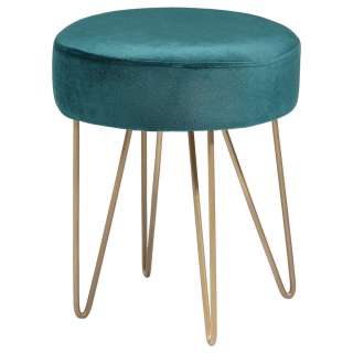 Xora HOCKER Samt Gold, Grün