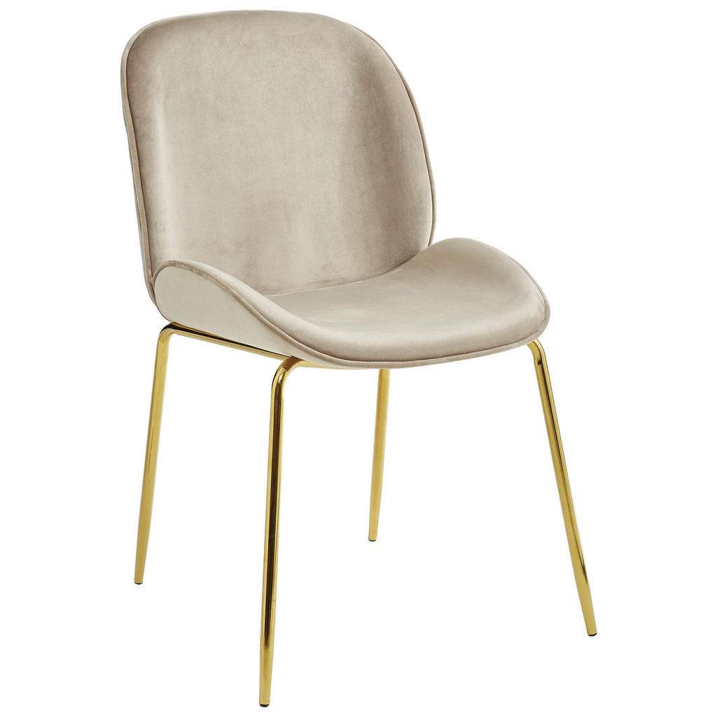 Xora STUHL Samt Braun, Gold