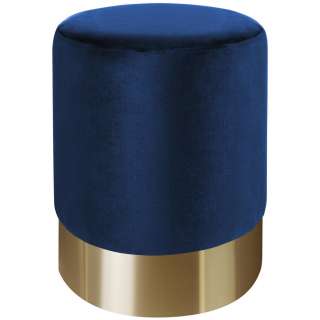 Xora HOCKER Samt Blau, Gold