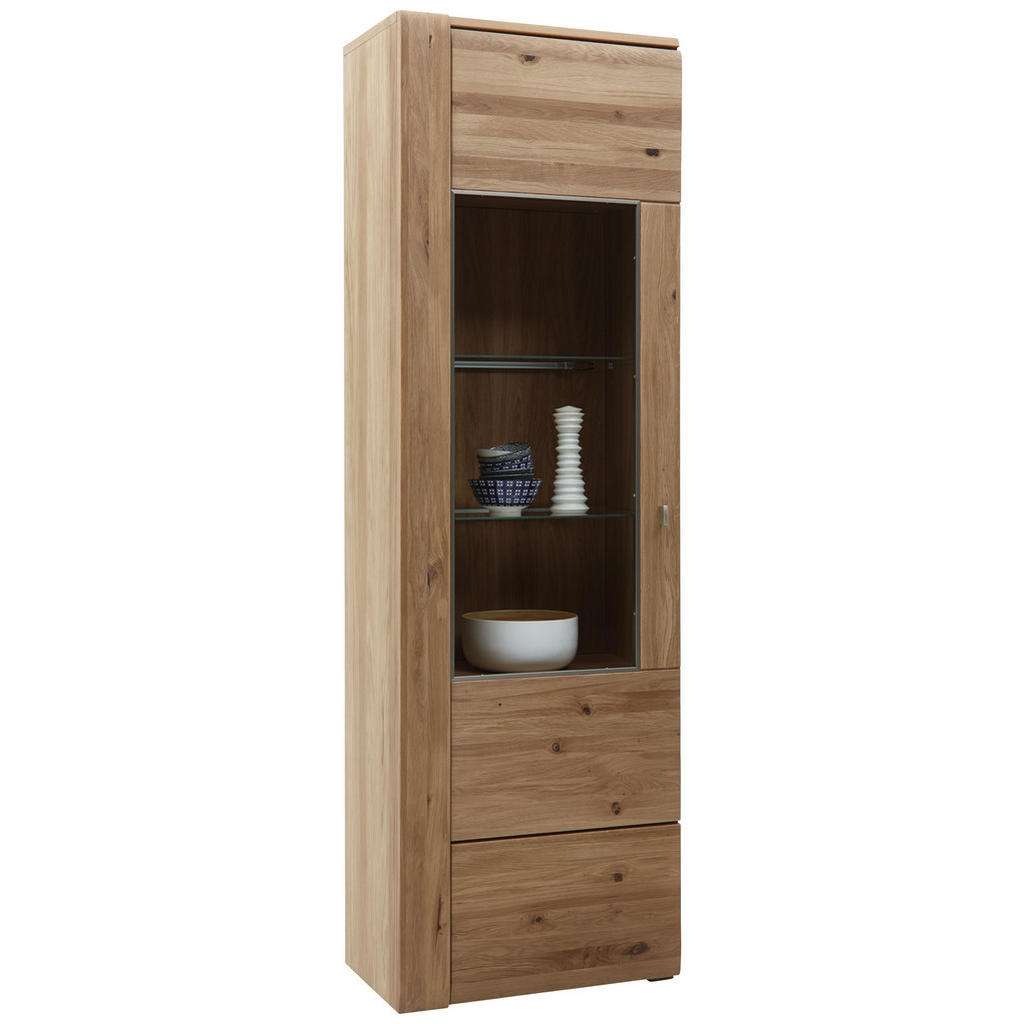 Voleo VITRINE Eiche furniert, massiv Braun