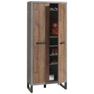 Carryhome GARDEROBENSCHRANK Grau, Braun, Grau