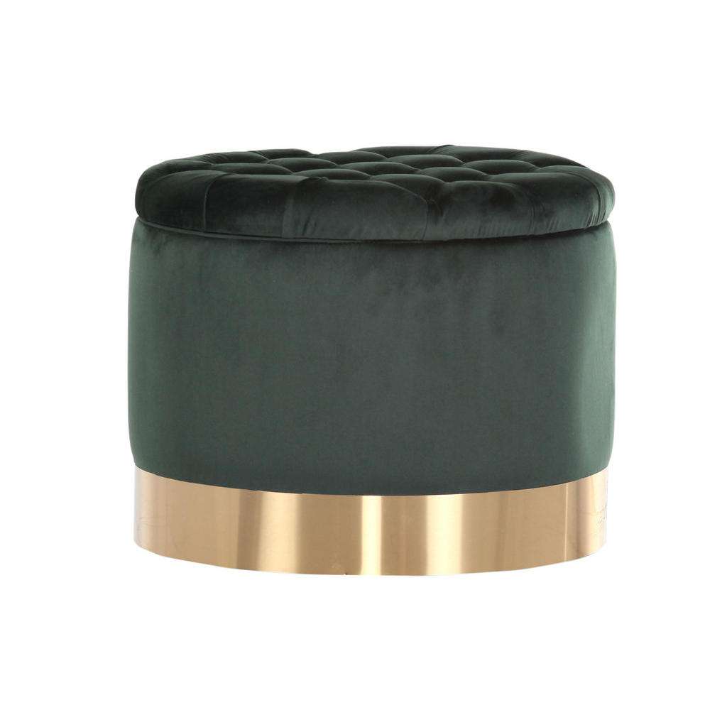 Carryhome HOCKER Samt Grün