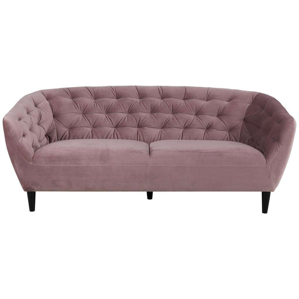 Ambia Home DREISITZER-SOFA Samt Rosa