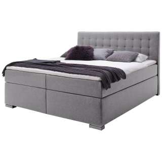 Novel BOXSPRINGBETT Flachgewebe 180/200 cm INKL. Matratze, Bettkasten, Grau