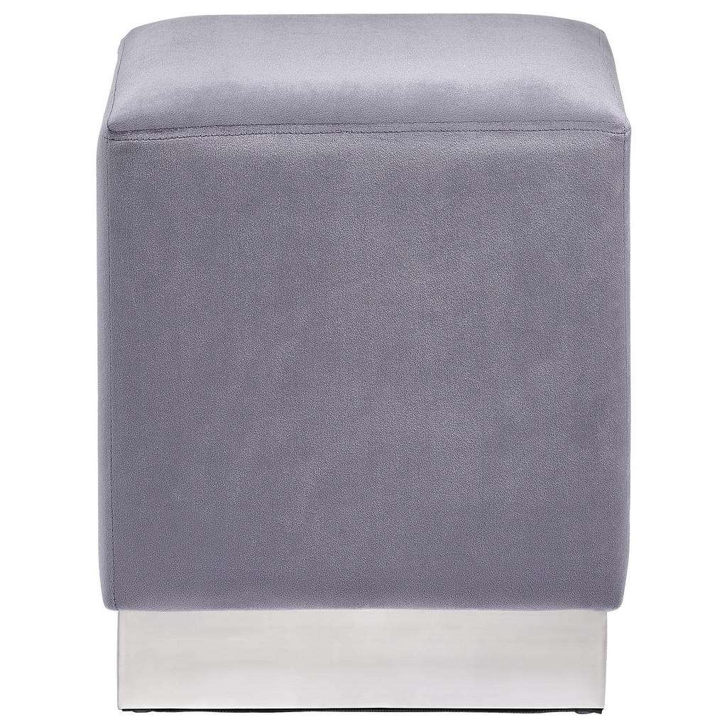Xora HOCKER Samt Grau, Silber