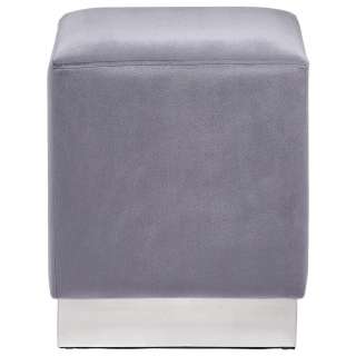 Xora HOCKER Samt Grau, Silber