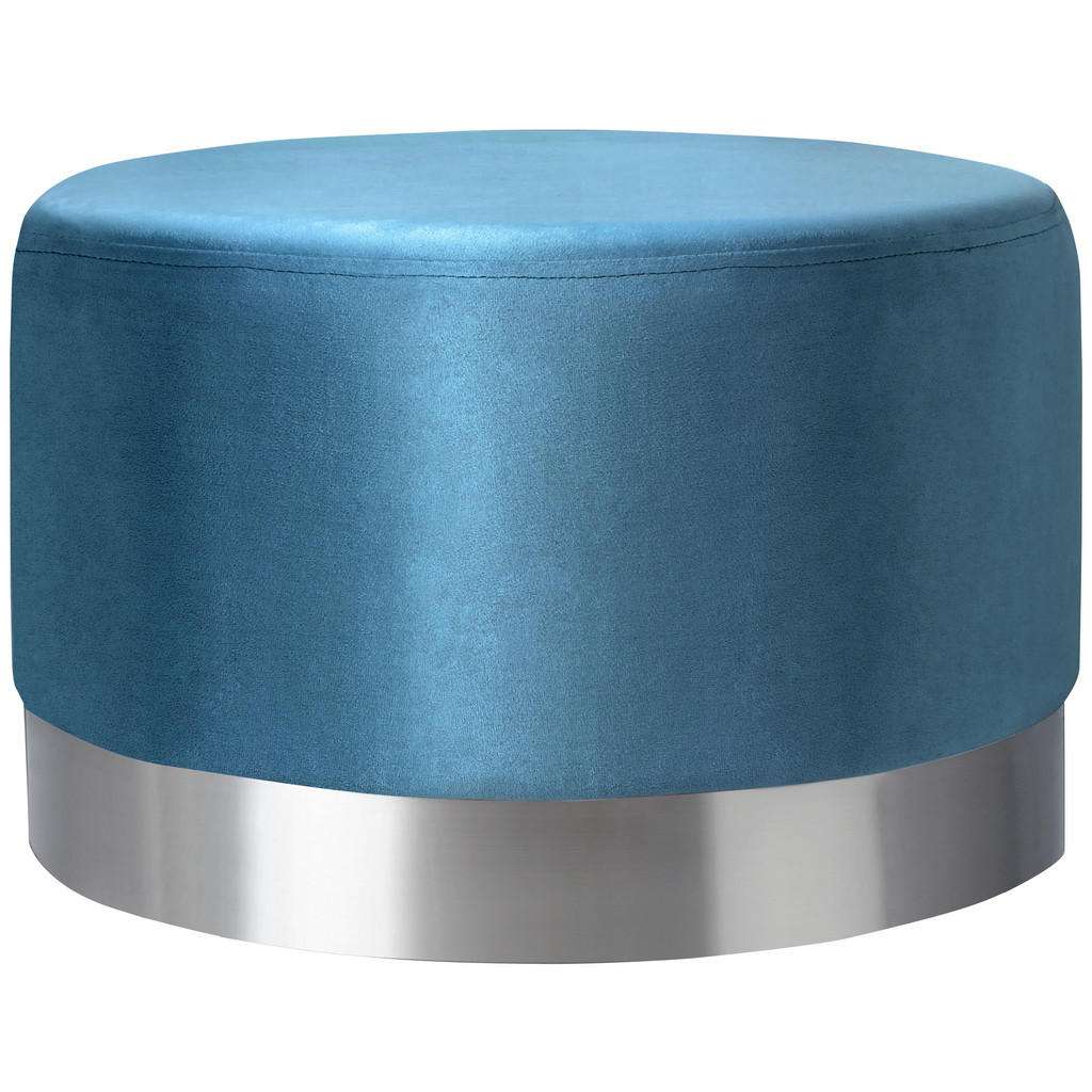 Xora HOCKER Samt Silber, Blau