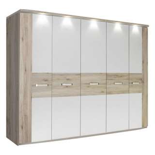 Carryhome DREHTÜRENSCHRANK 5-türig Weiß, Braun