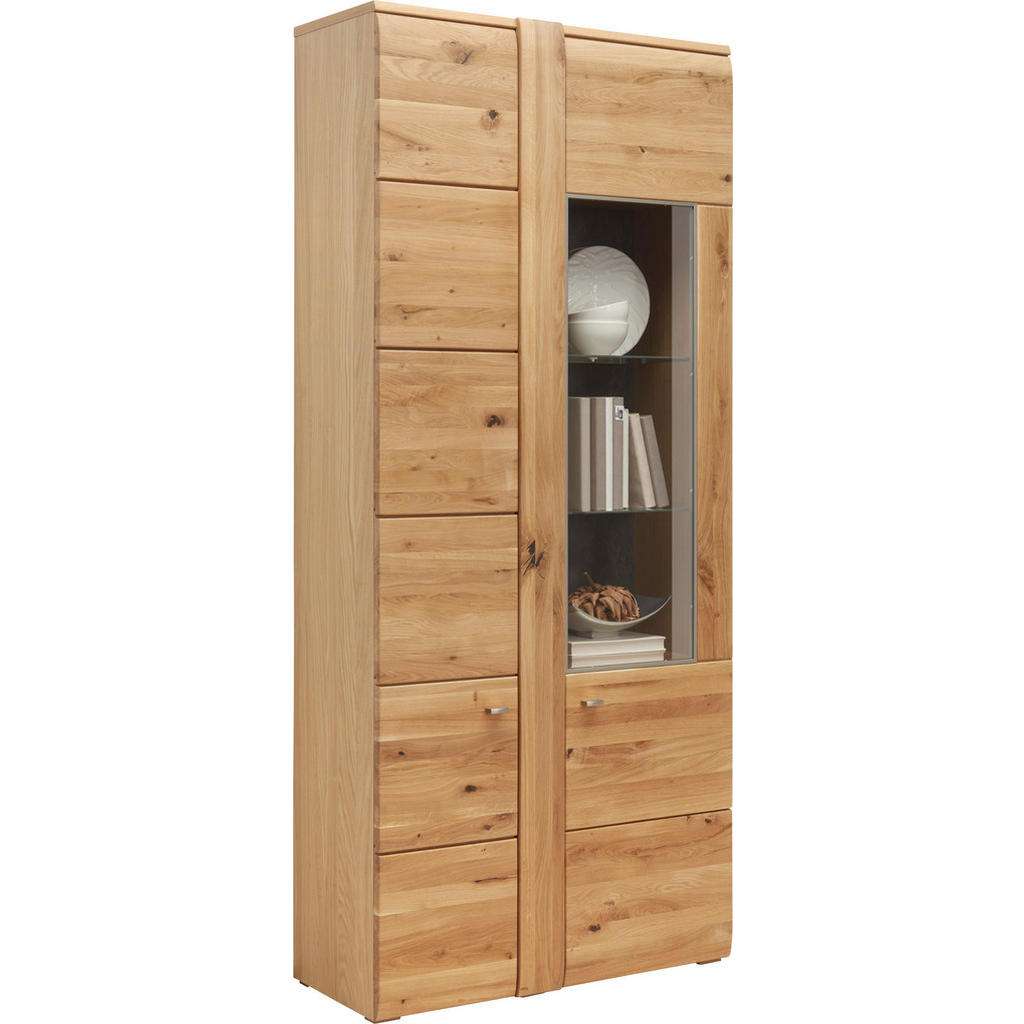 Voleo VITRINE Eiche furniert, massiv Braun