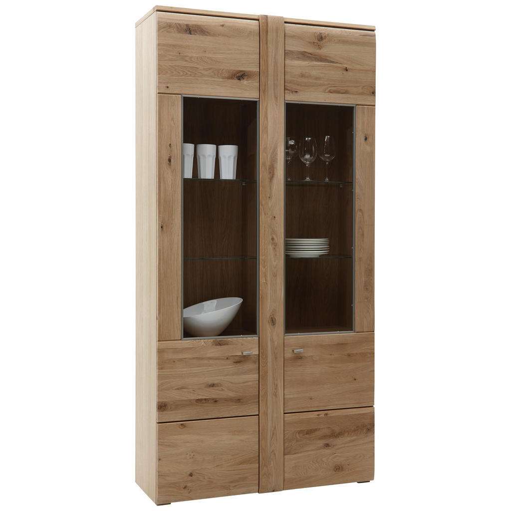 Voleo VITRINE Eiche furniert, massiv Braun