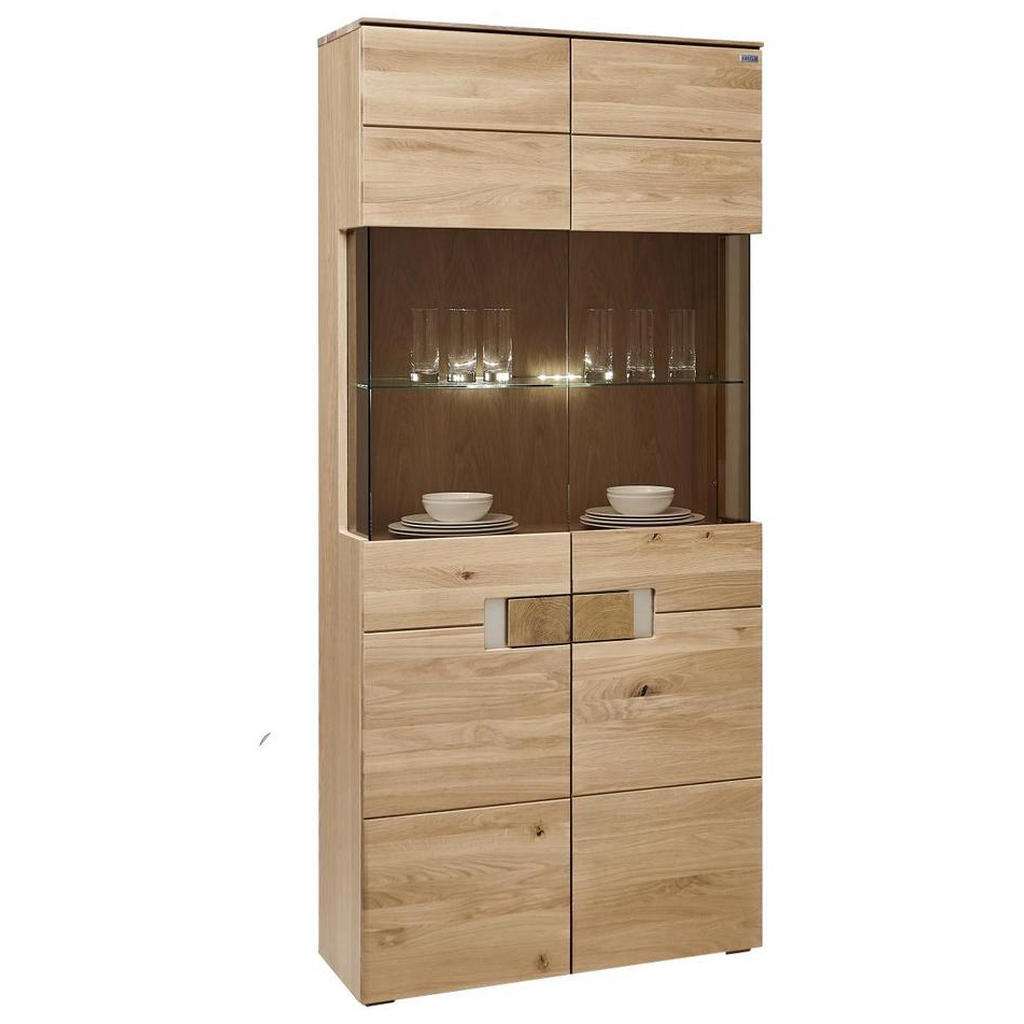 Cantus VITRINE Eiche furniert, massiv Braun