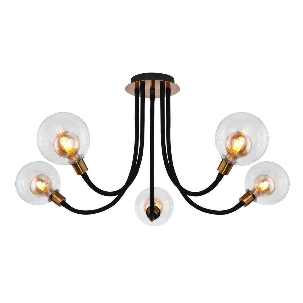 XXXL LED-DECKENLEUCHTE, Schwarz, Gold