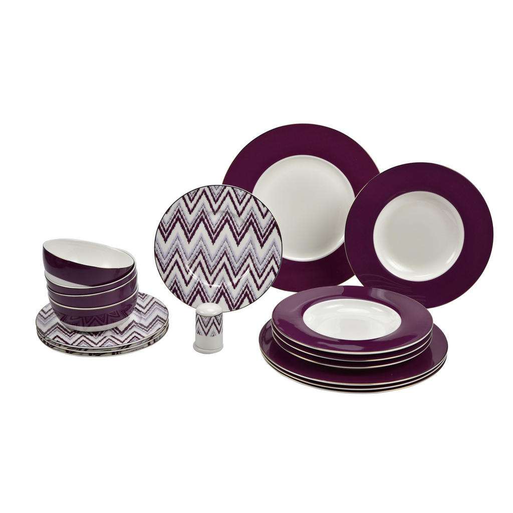 XXXL Fine China KOMBISERVICE 17-teilig, Lila