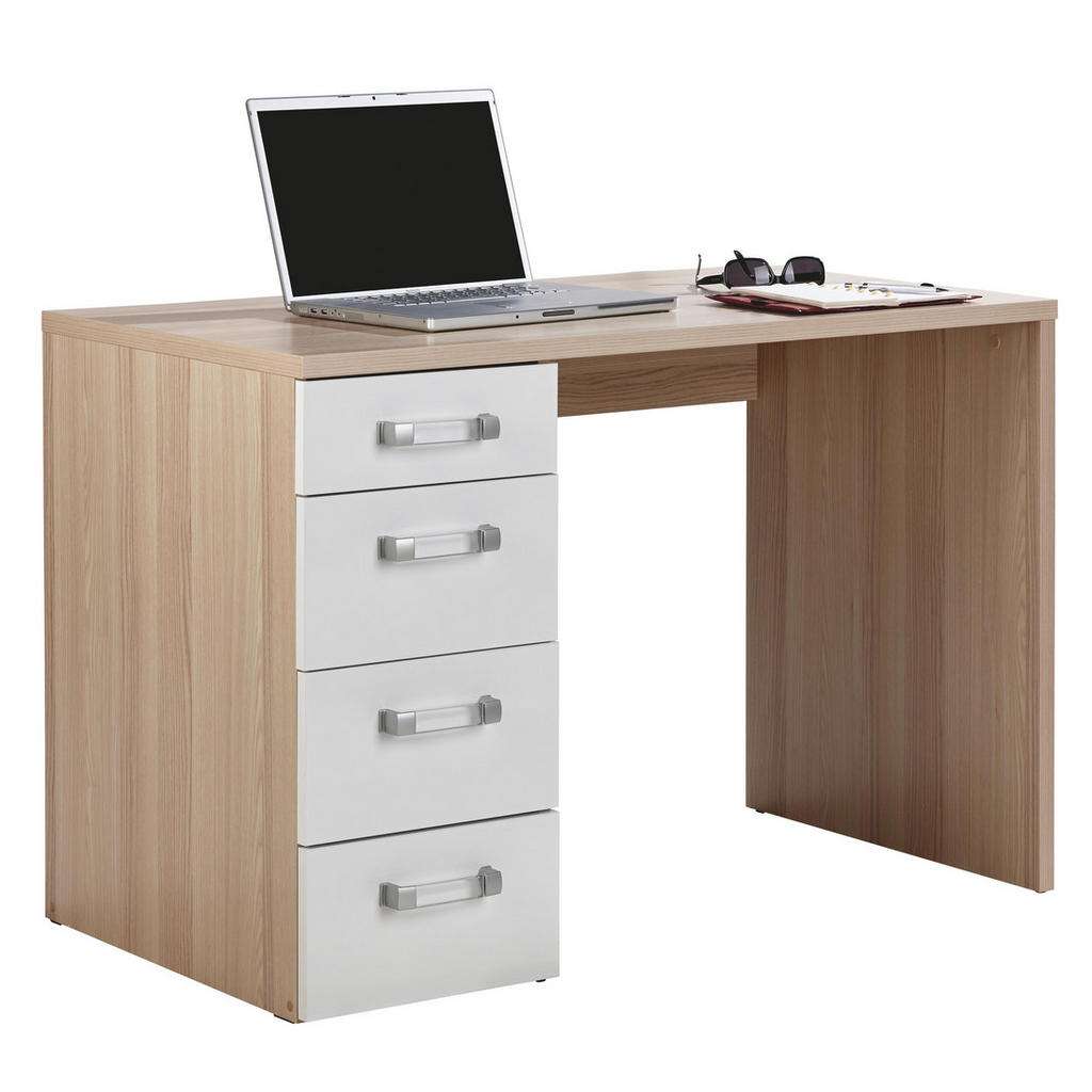 Carryhome SCHREIBTISCH Weiß, Braun