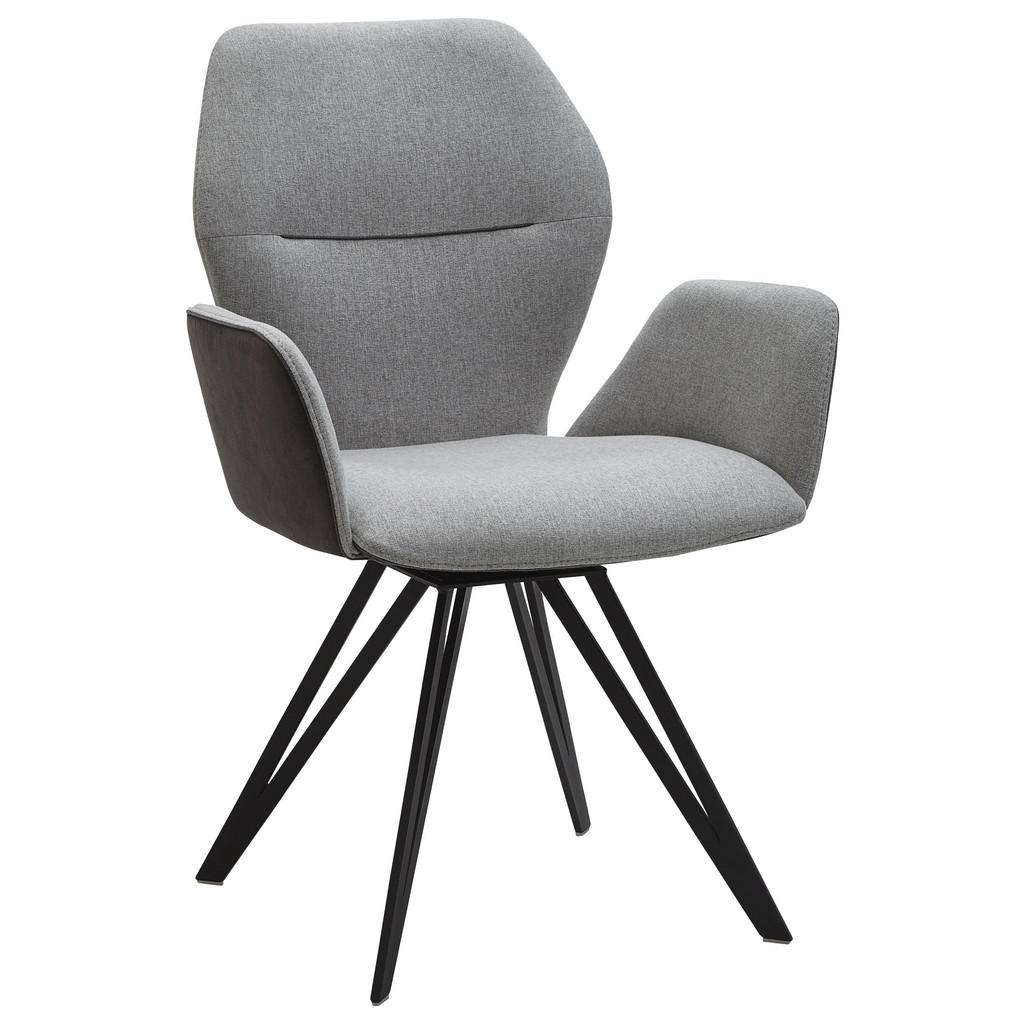 Valnatura ARMLEHNSTUHL Webstoff, Mikrofaser Grau, Mehrfarbig