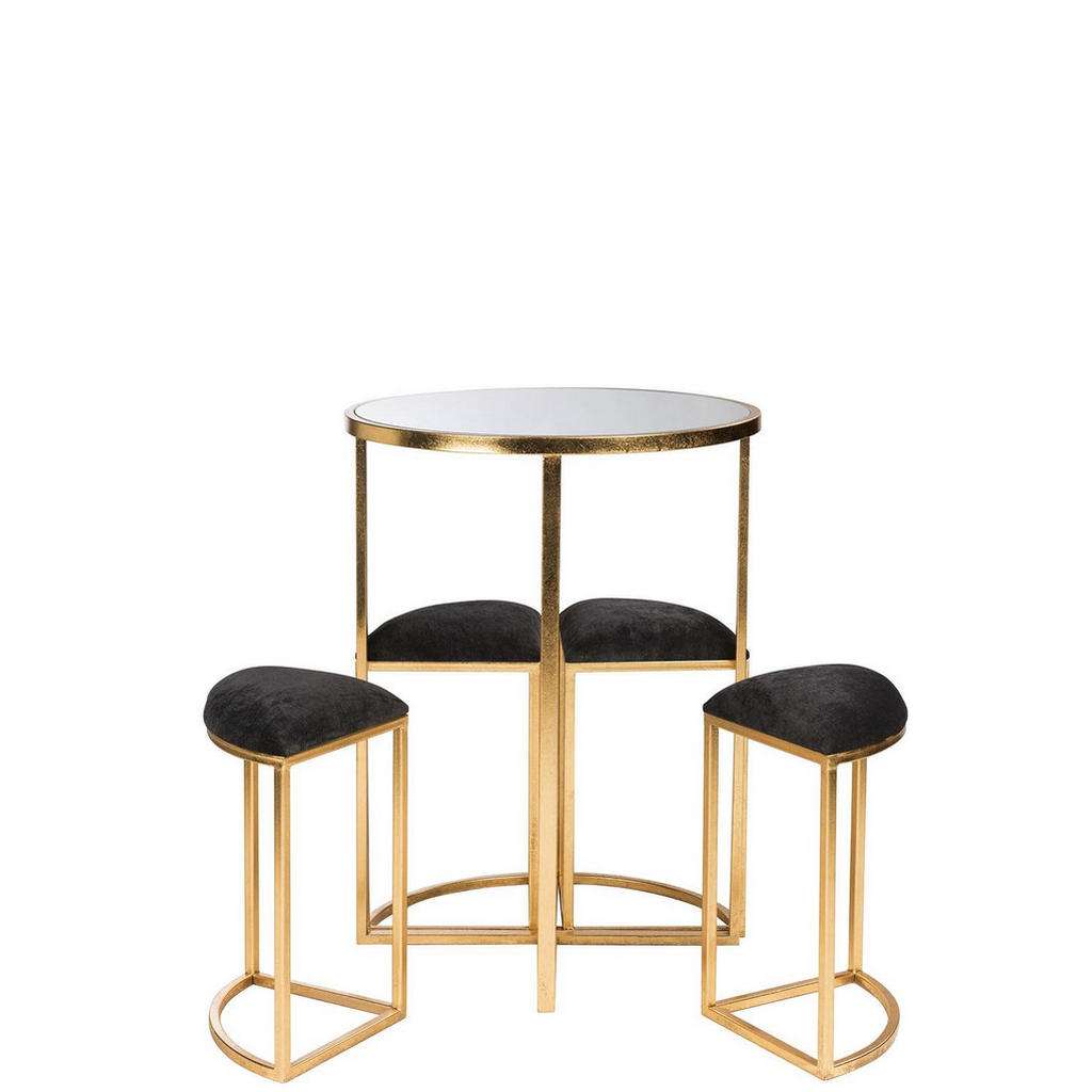 XXXL BISTROTISCHSET MIT 4 STÜHLEN Gold