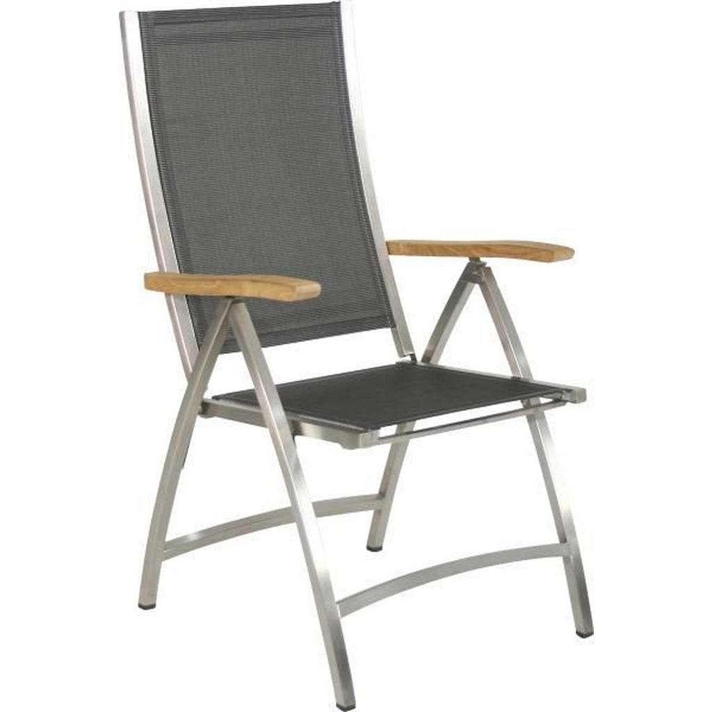 Zebra Süd GARTENKLAPPSESSEL Teakholz Edelstahl Grau, Silber, Braun