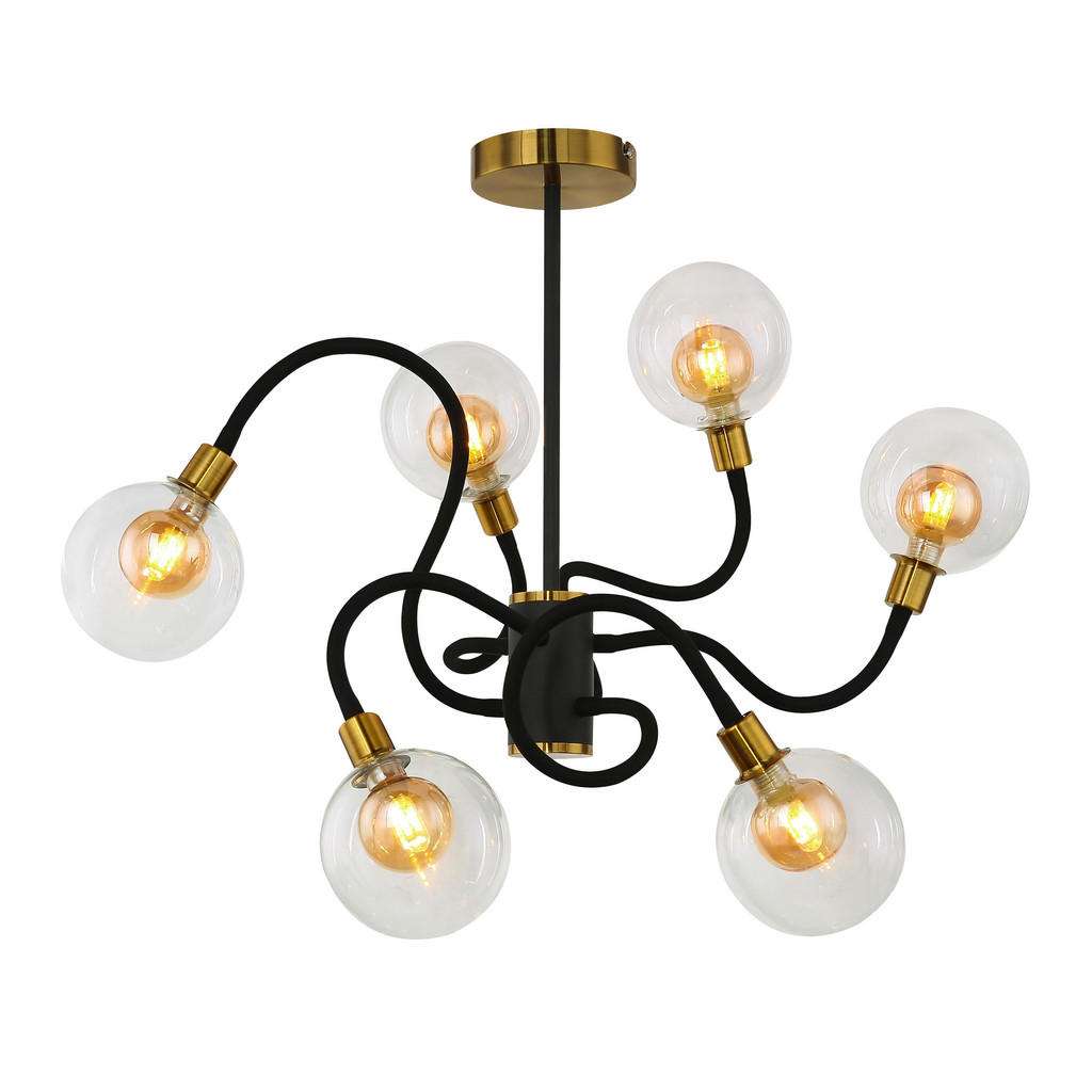 XXXL LED-HÄNGELEUCHTE, Schwarz, Gold