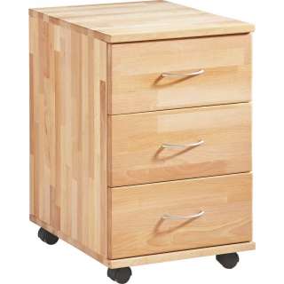 Carryhome ROLLCONTAINER Kernbuche massiv Braun
