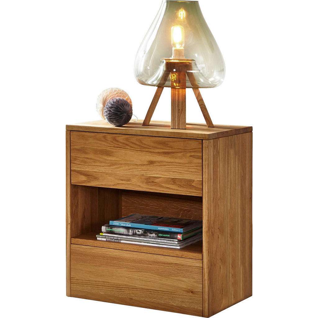 Linea Natura Nachtkästchen massiv geölt Eiche massiv geölt Braun