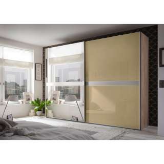 Moderano SCHWEBETÜRENSCHRANK 2-türig Grau, Beige